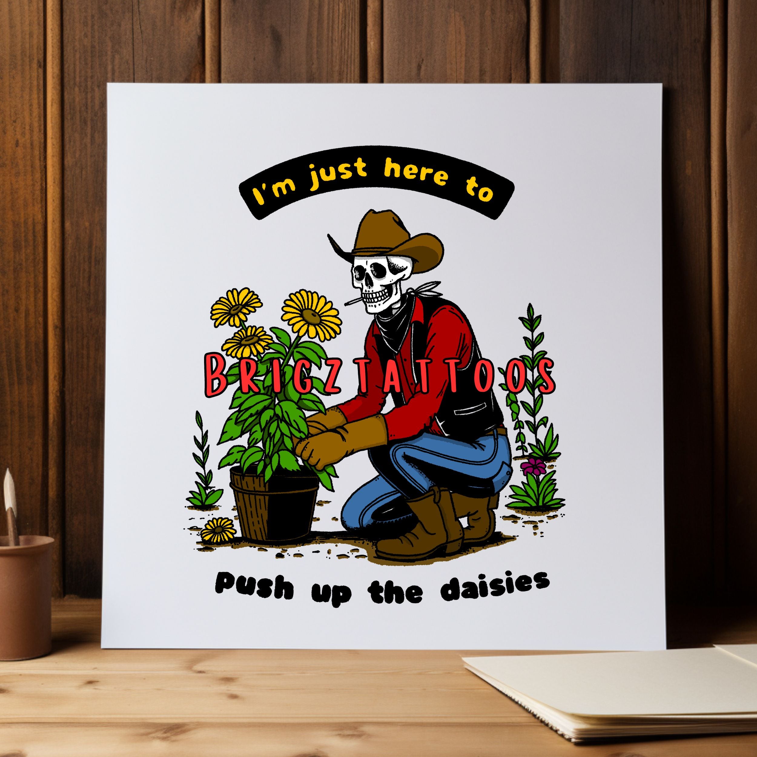 Pushin Daisies Cowboy Skeleton