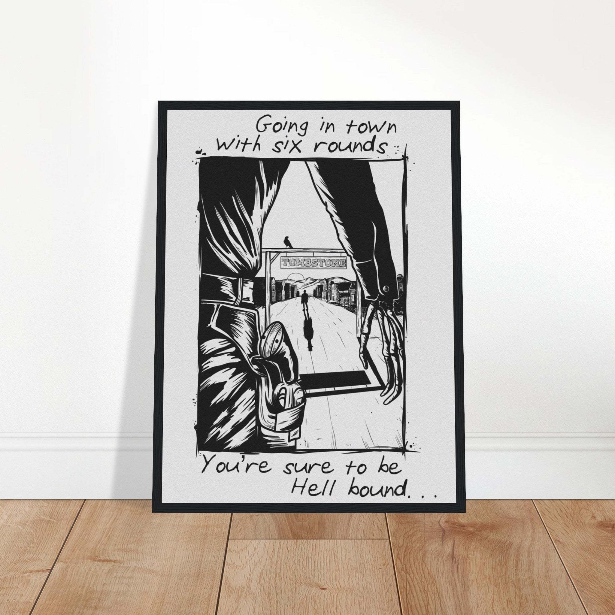 Colter Wall Inspired Living on the Sand Wooden Framed Graphic Print