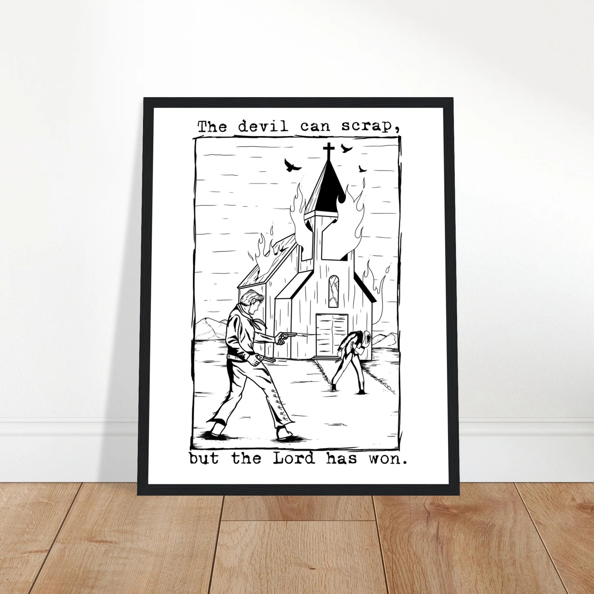 Zach Bryan Inspired Revival Wooden Framed Graphic Print