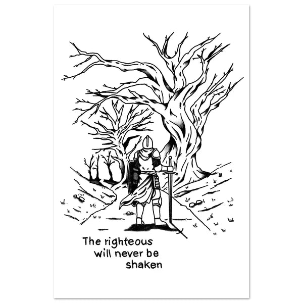 Proverbs 10:30 Wall Art Knight and Dark Forest