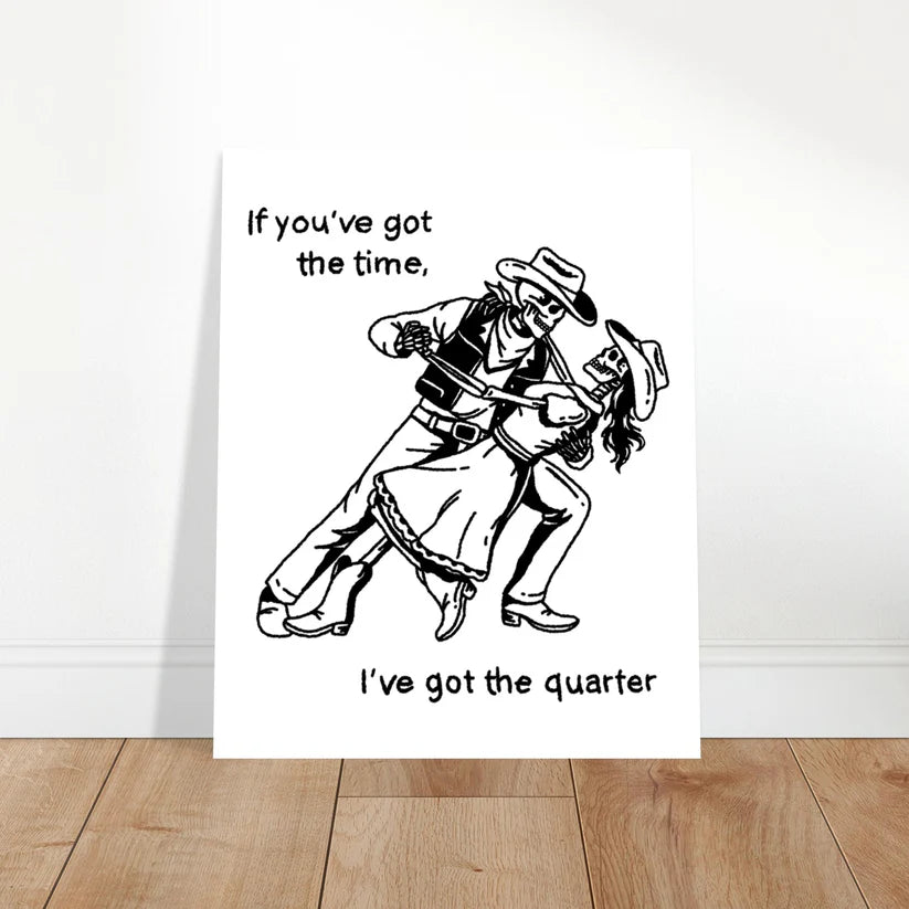 The Great American Bar Scene Skeleton Couple Dancing Print