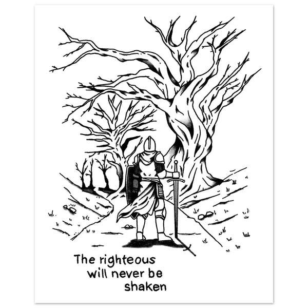 Proverbs 10:30 Wall Art Knight and Dark Forest