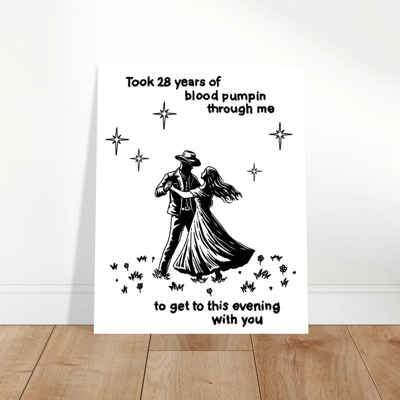 “28” Zach Bryan Inspired, Couple Dancing Under Stars Print