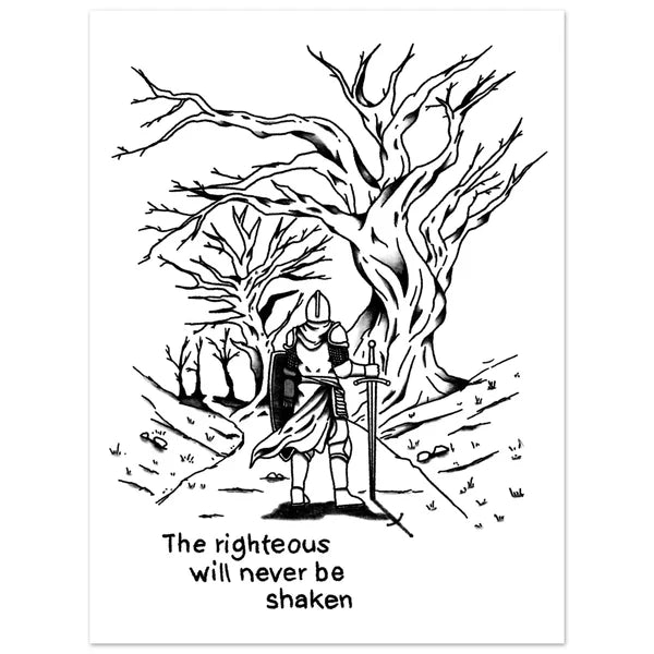 Proverbs 10:30 Wall Art Knight and Dark Forest