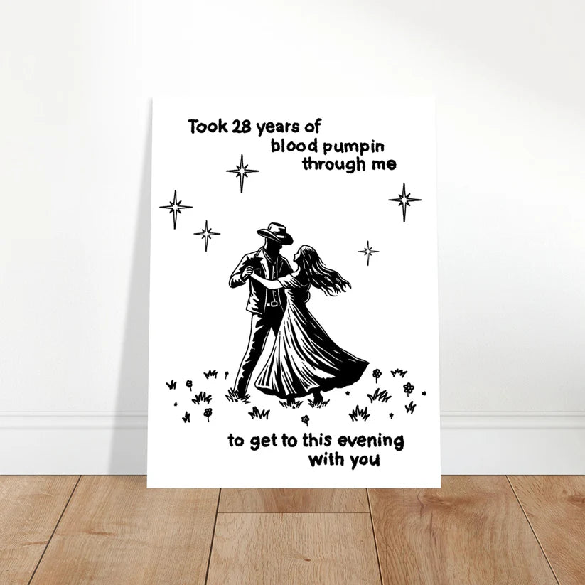 “28” Zach Bryan Inspired, Couple Dancing Under Stars Print