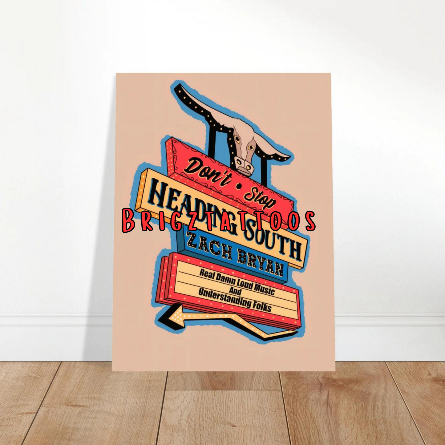 Zach Bryan Inspired Heading South Graphic Print