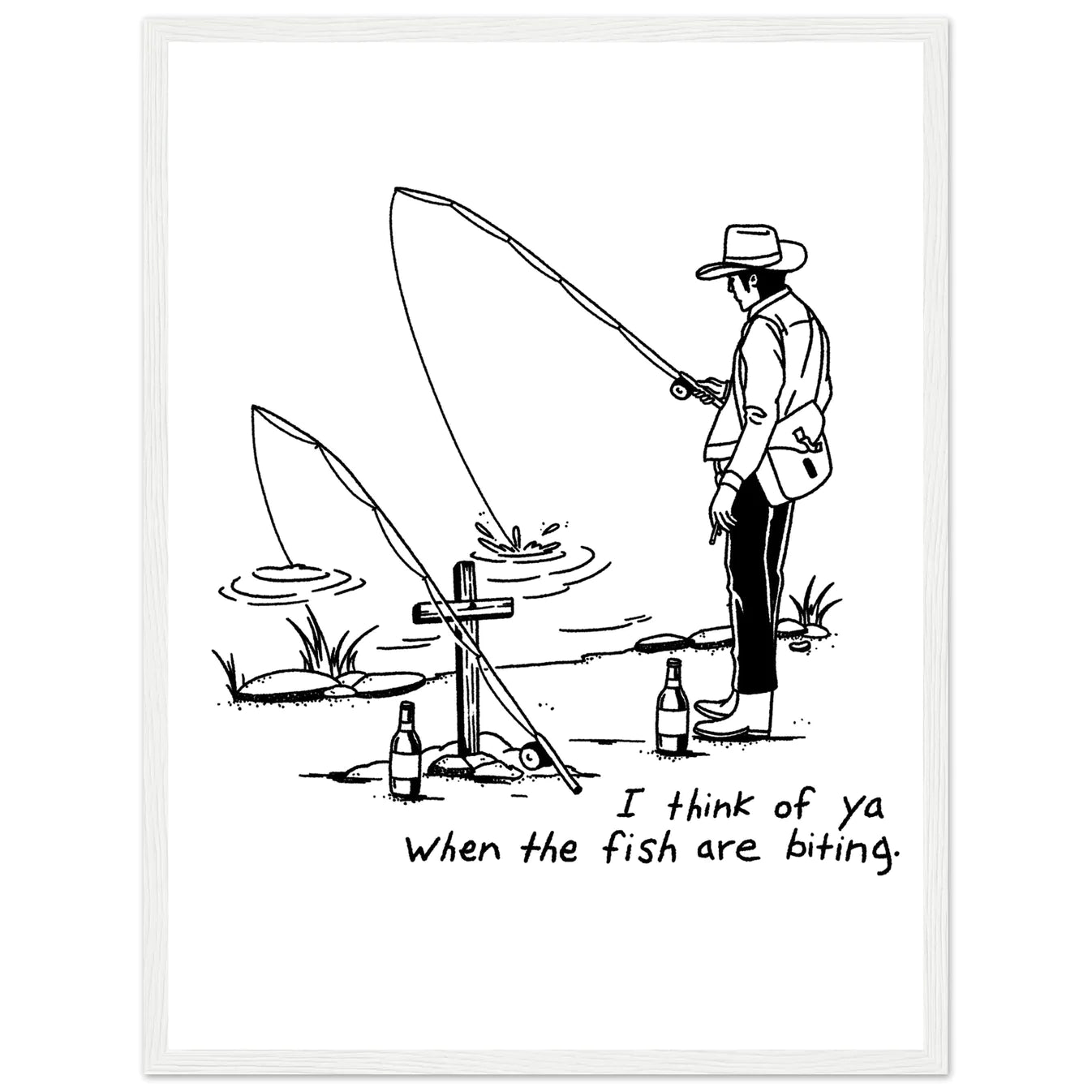 Cowboy Fishing Print Dearly Departed Wall Art