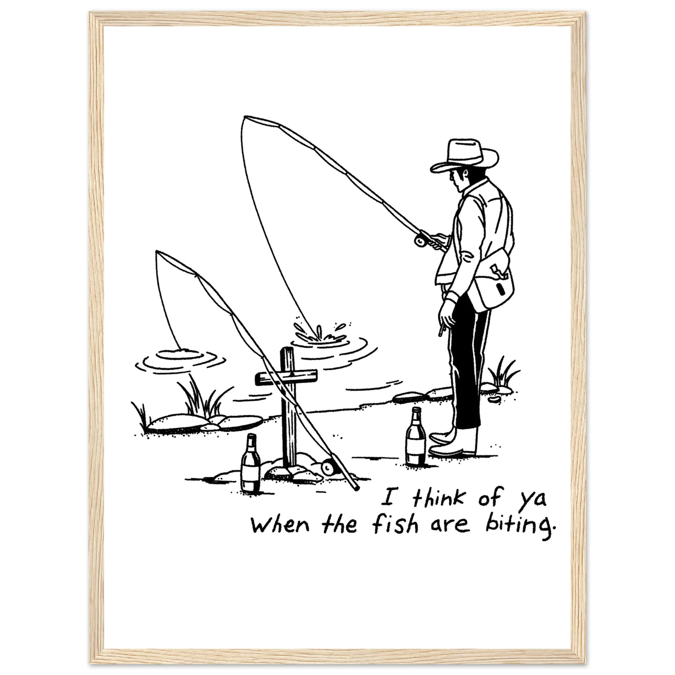 Cowboy Fishing Print Dearly Departed Wall Art