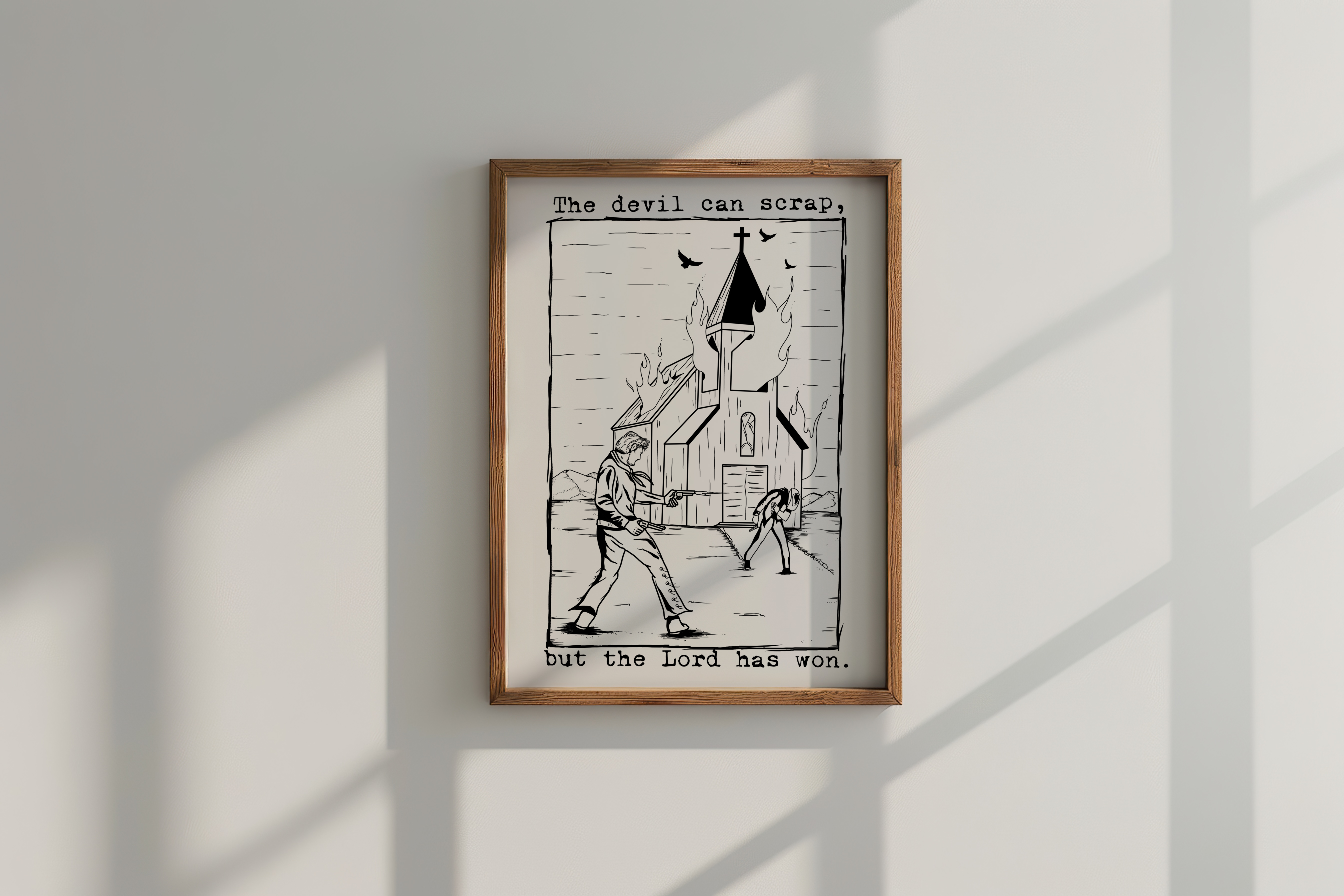 Zach Bryan Inspired Revival Wooden Framed Graphic Print