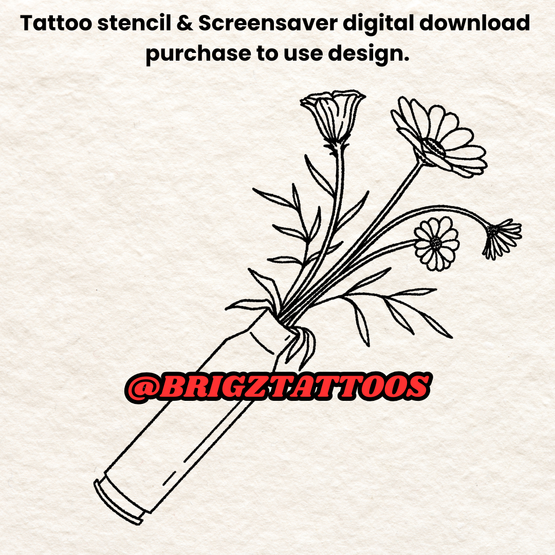 Simple Deer Hunting Tattoo Stencil and Screensaver Downloads for Woman Hunters