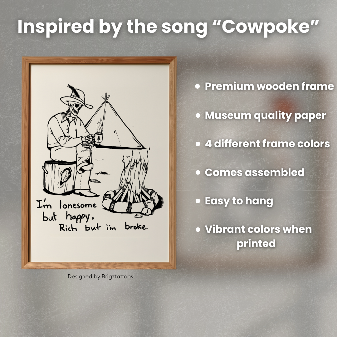 "Lonesome but Happy" CW edition - Premium Matte Paper Wooden Framed Poster