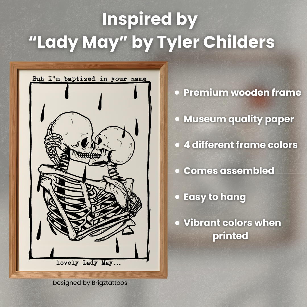 Tyler Childers Inspired Lady May Wooden Framed Print