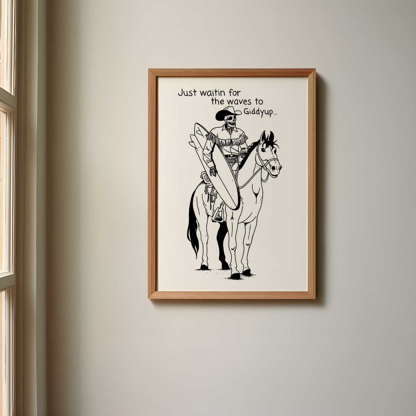 Surfin' Cowboy Framed Print