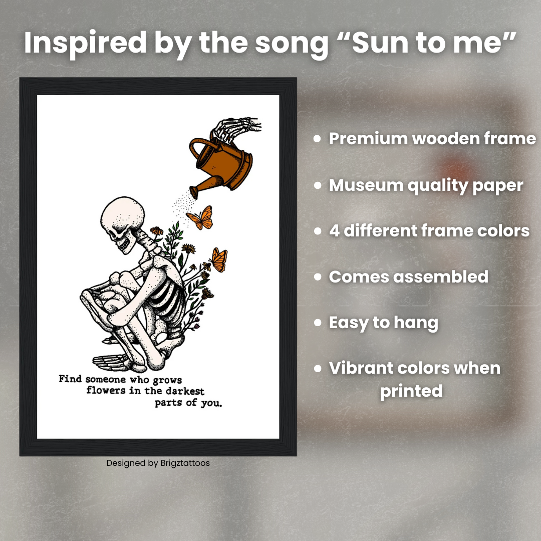 ZB Sun to Me Inspired Wooden Framed Print, Colored