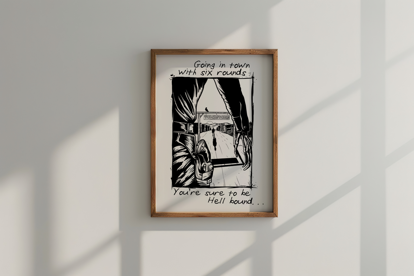 Colter Wall Inspired Living on the Sand Wooden Framed Graphic Print