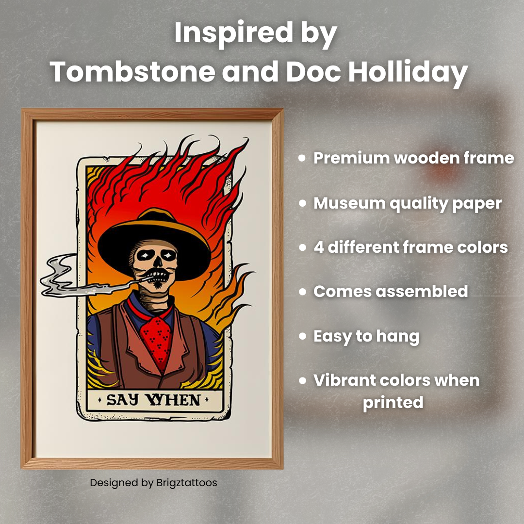 Doc Holiday Tombstone Inspired Wooden Framed Print