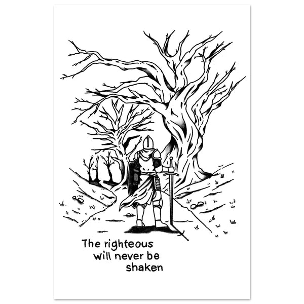 Proverbs 10:30 Wall Art Knight and Dark Forest