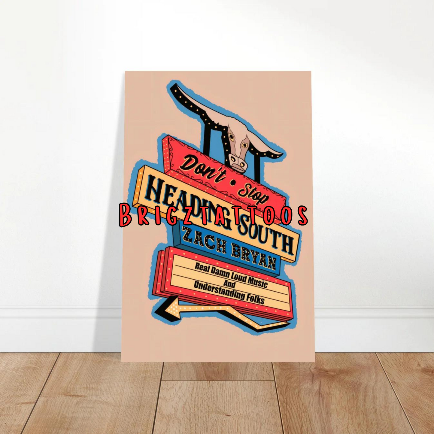 Zach Bryan Inspired Heading South Graphic Print