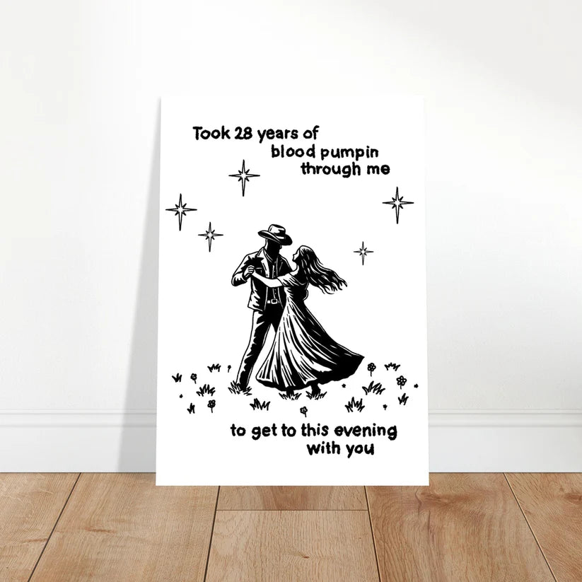 “28” Zach Bryan Inspired, Couple Dancing Under Stars Print