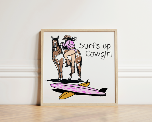 Surfs Up Cowgirl Print