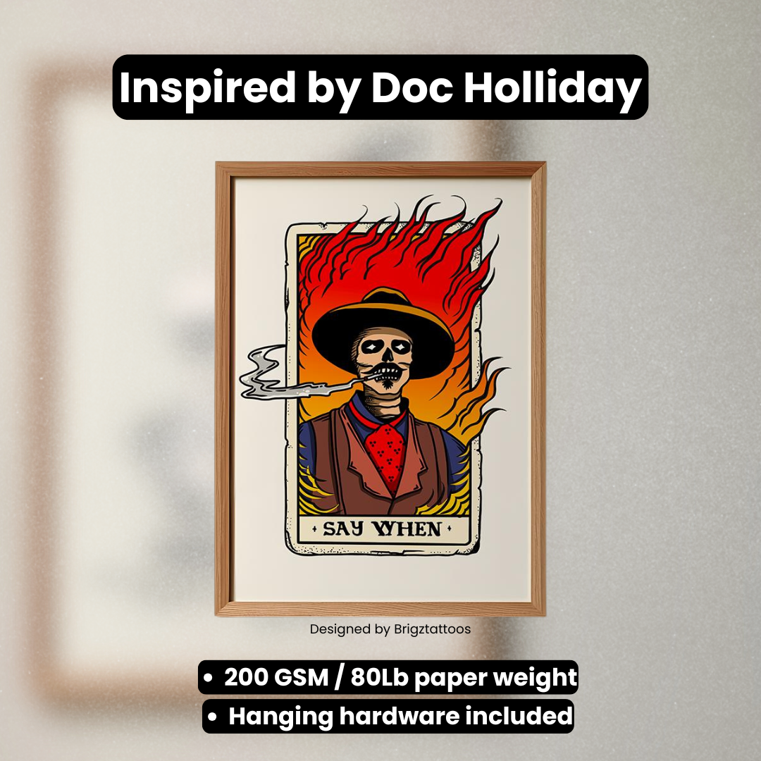 Doc Holiday Tombstone Inspired Wooden Framed Print