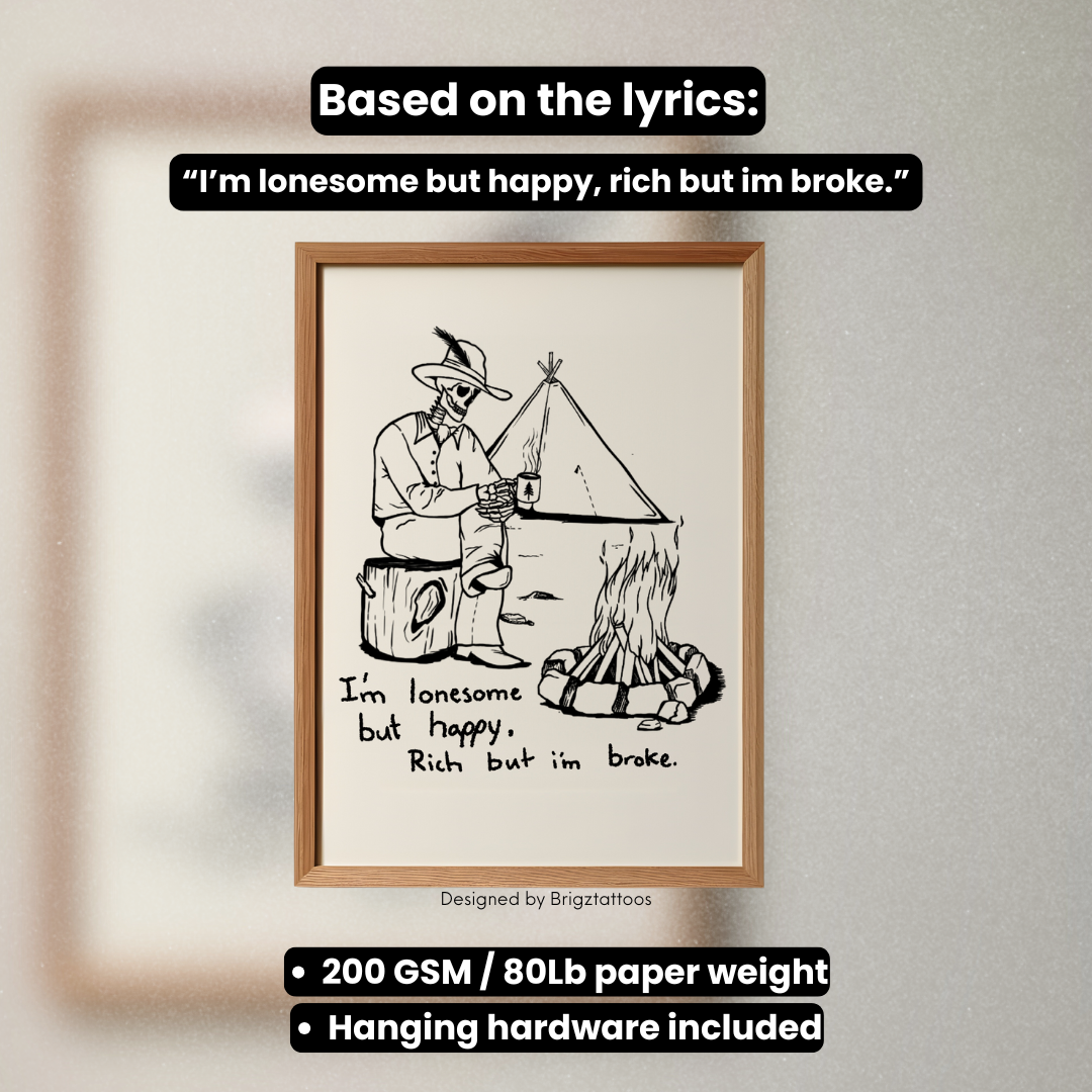 "Lonesome but Happy" CW edition - Premium Matte Paper Wooden Framed Poster