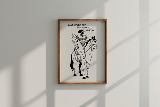 Surfin' Cowboy Framed Print