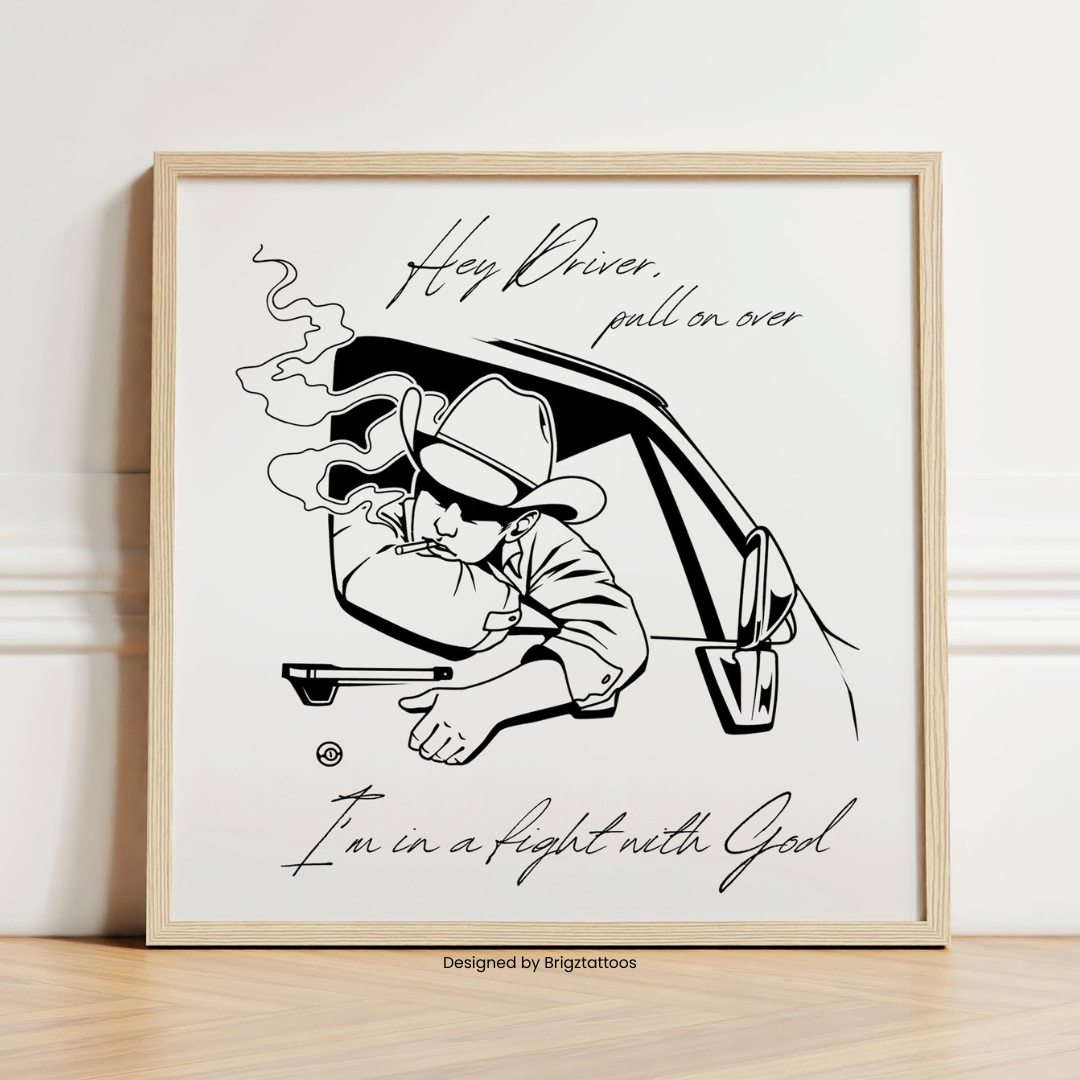 ZB Inspired "Hey Driver" Wooden Framed Poster - Premium Framed Print