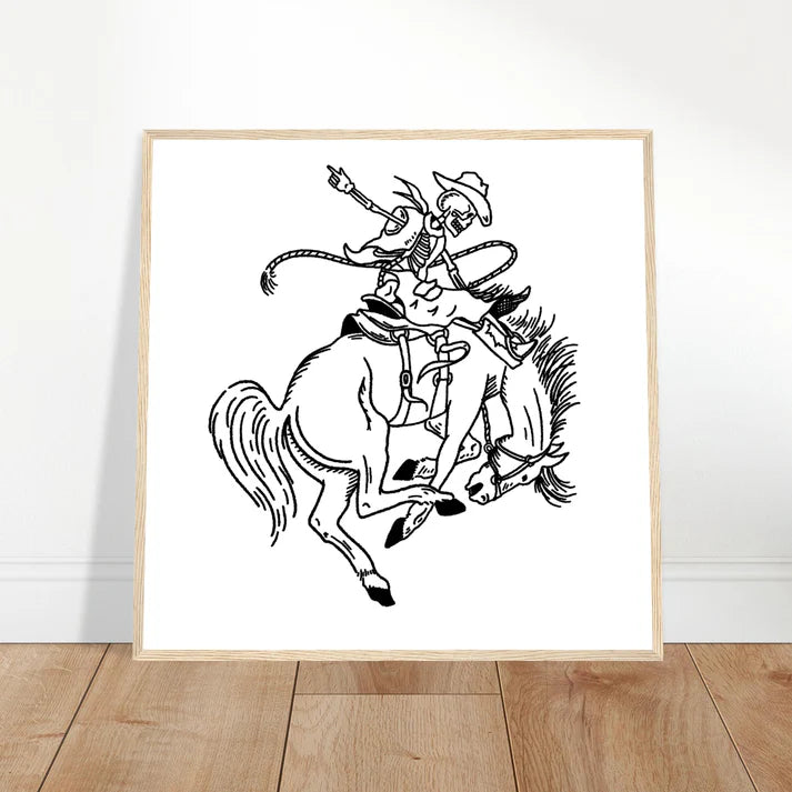 Ler er' Buck Wooden Framed Graphic Print