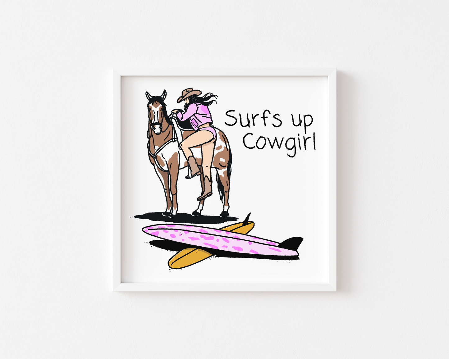 Surfs Up Cowgirl Print