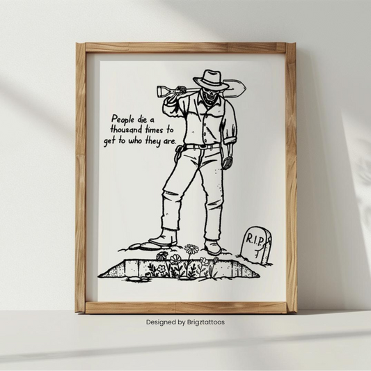 ZB Inspired "Spotless" Inspired Skeleton Grave Digger - Wooden Framed Print