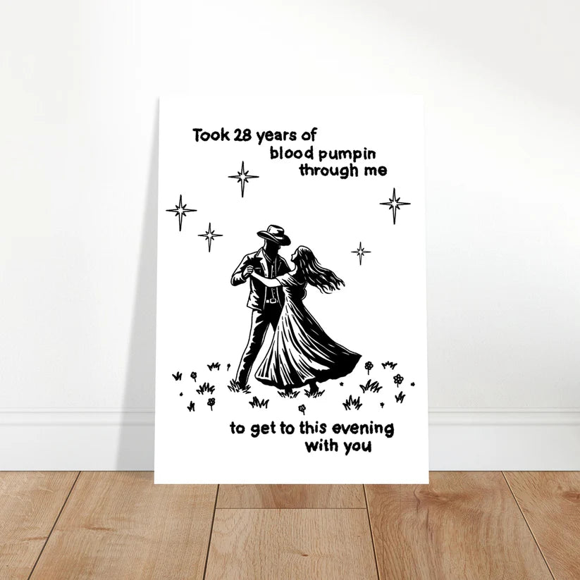 “28” Zach Bryan Inspired, Couple Dancing Under Stars Print