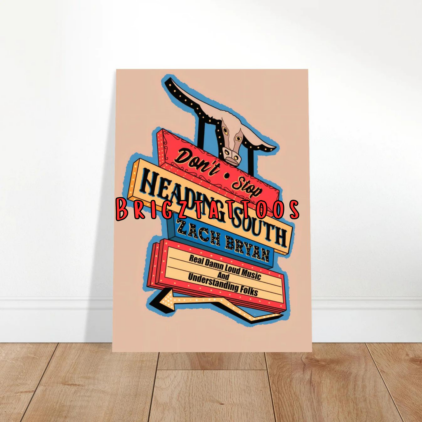 Zach Bryan Inspired Heading South Graphic Print