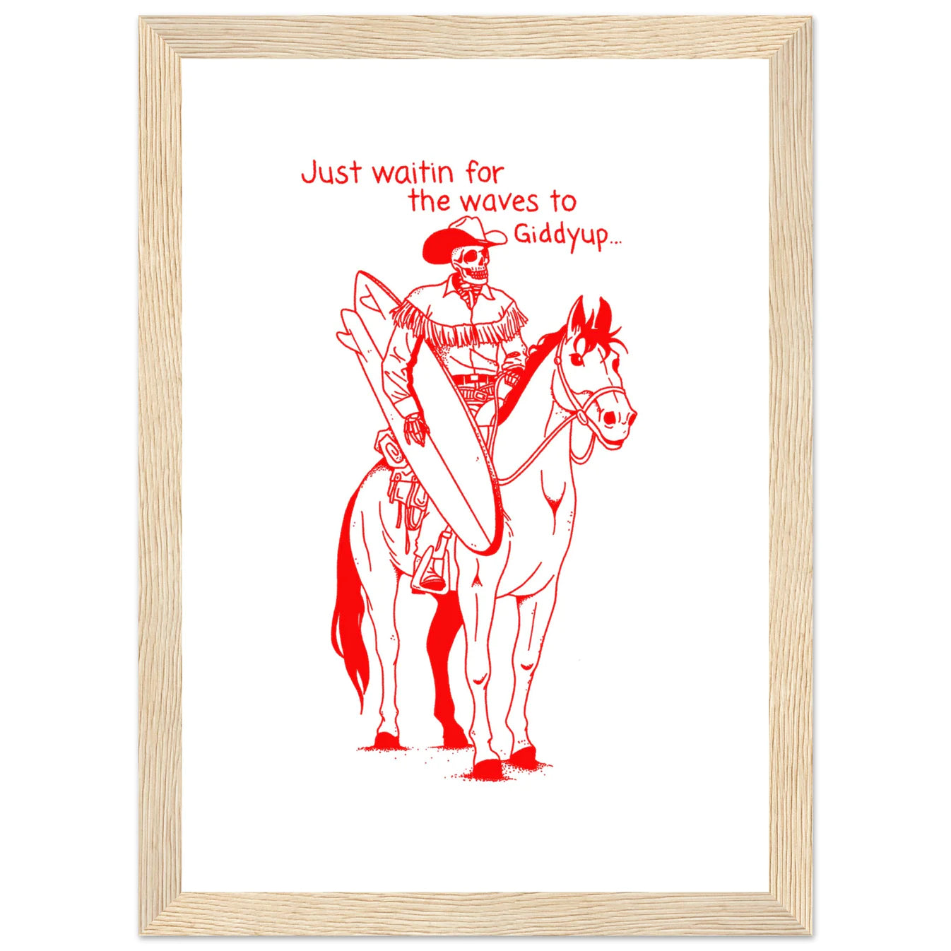 Surfin' Cowboy Framed Print