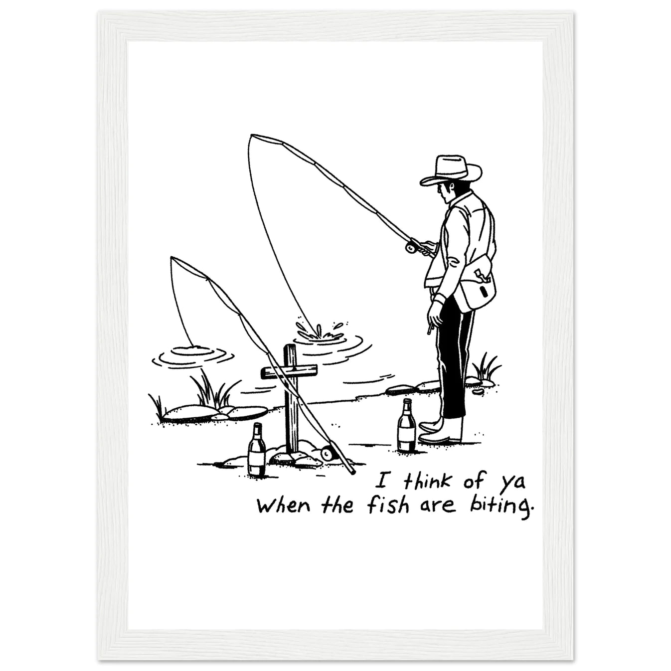 Cowboy Fishing Print Dearly Departed Wall Art