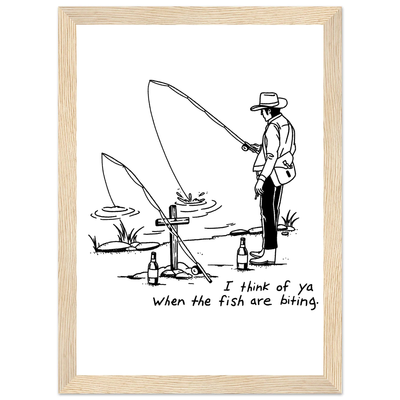 Cowboy Fishing Print Dearly Departed Wall Art