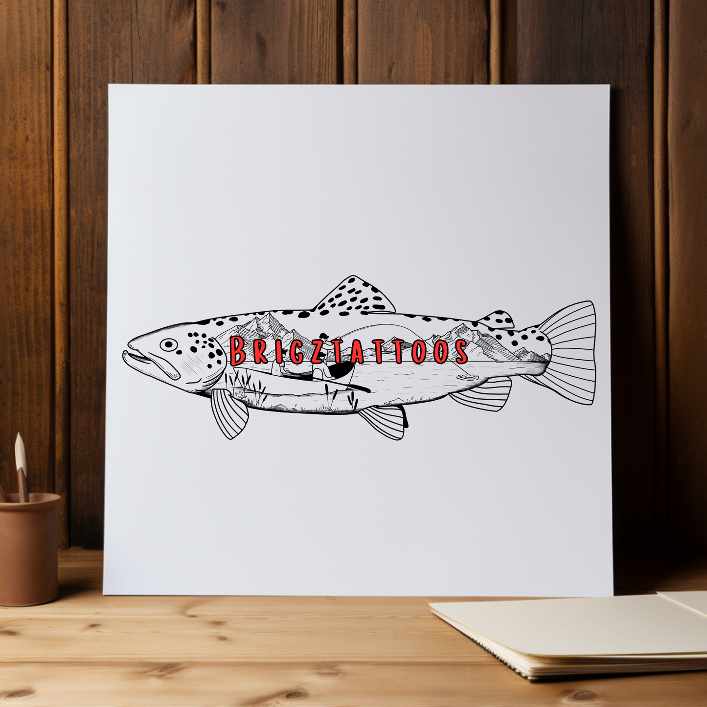 Brown Trout Fisherman Design