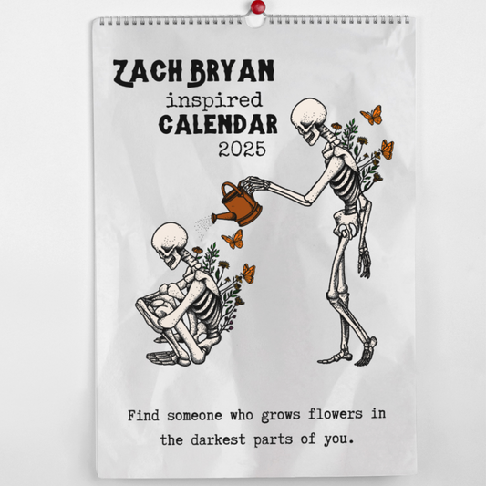 Zach Bryan Inspired Wall calendar 2025