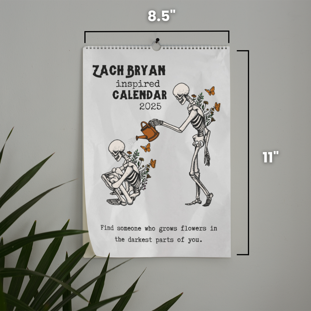 Zach Bryan Inspired Wall calendar 2025