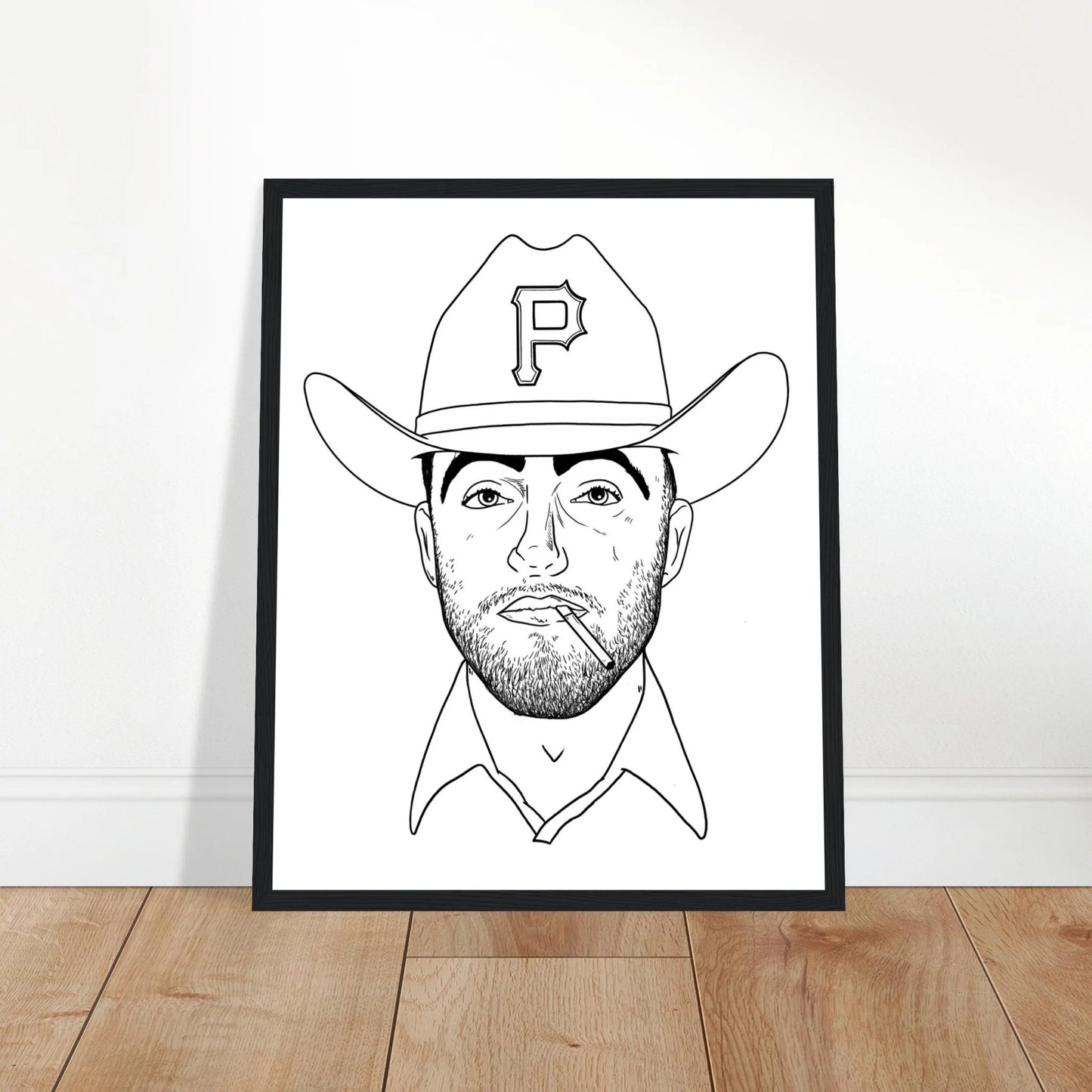 Cowboy Mac Miller Wooden Framed Graphic Print