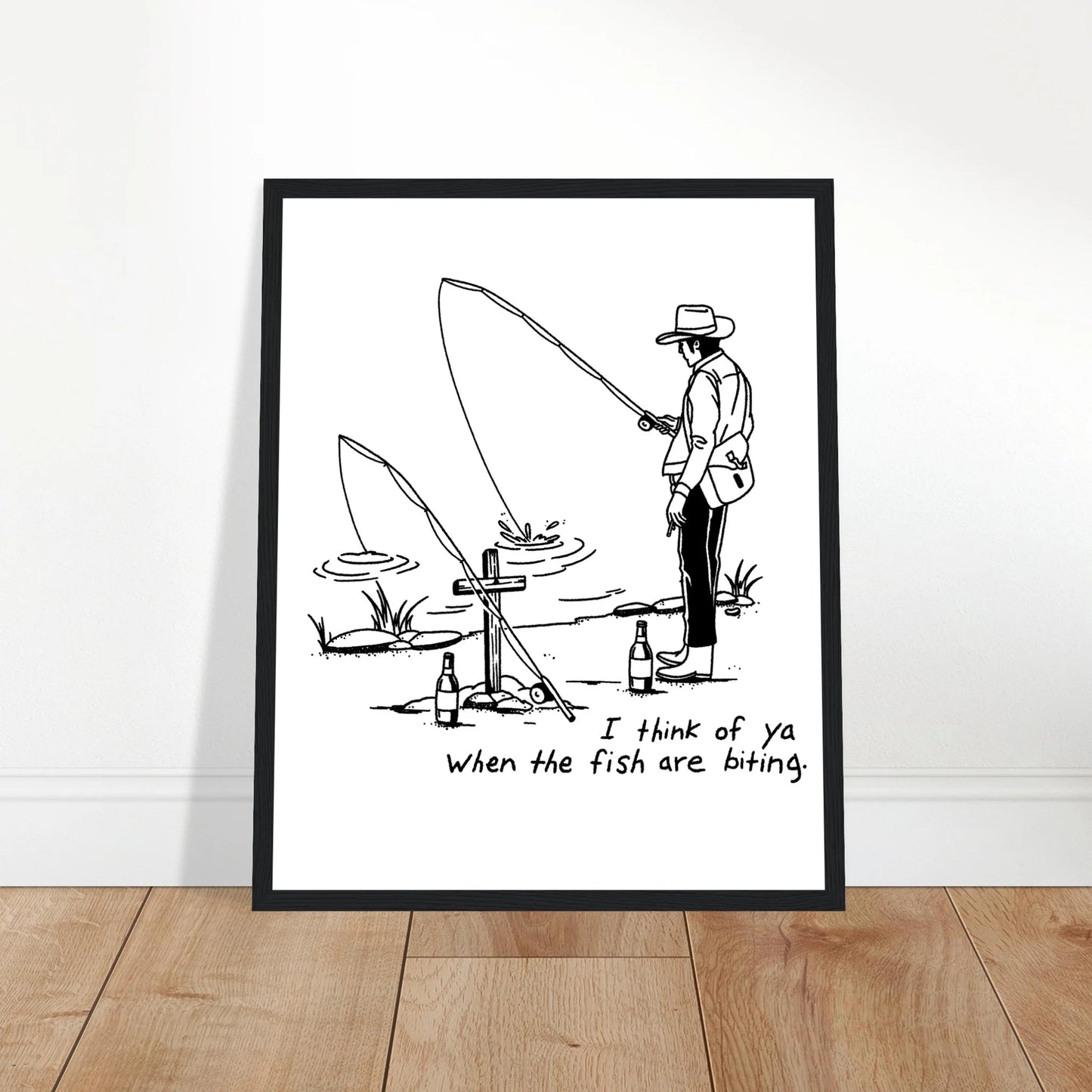 Cowboy Fishing Print Dearly Departed Wall Art