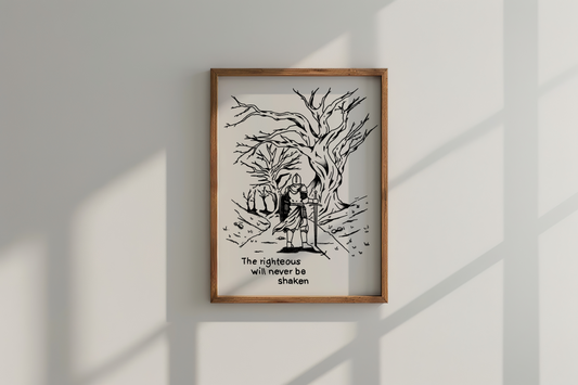 Proverbs 10:30 Wall Art Knight and Dark Forest