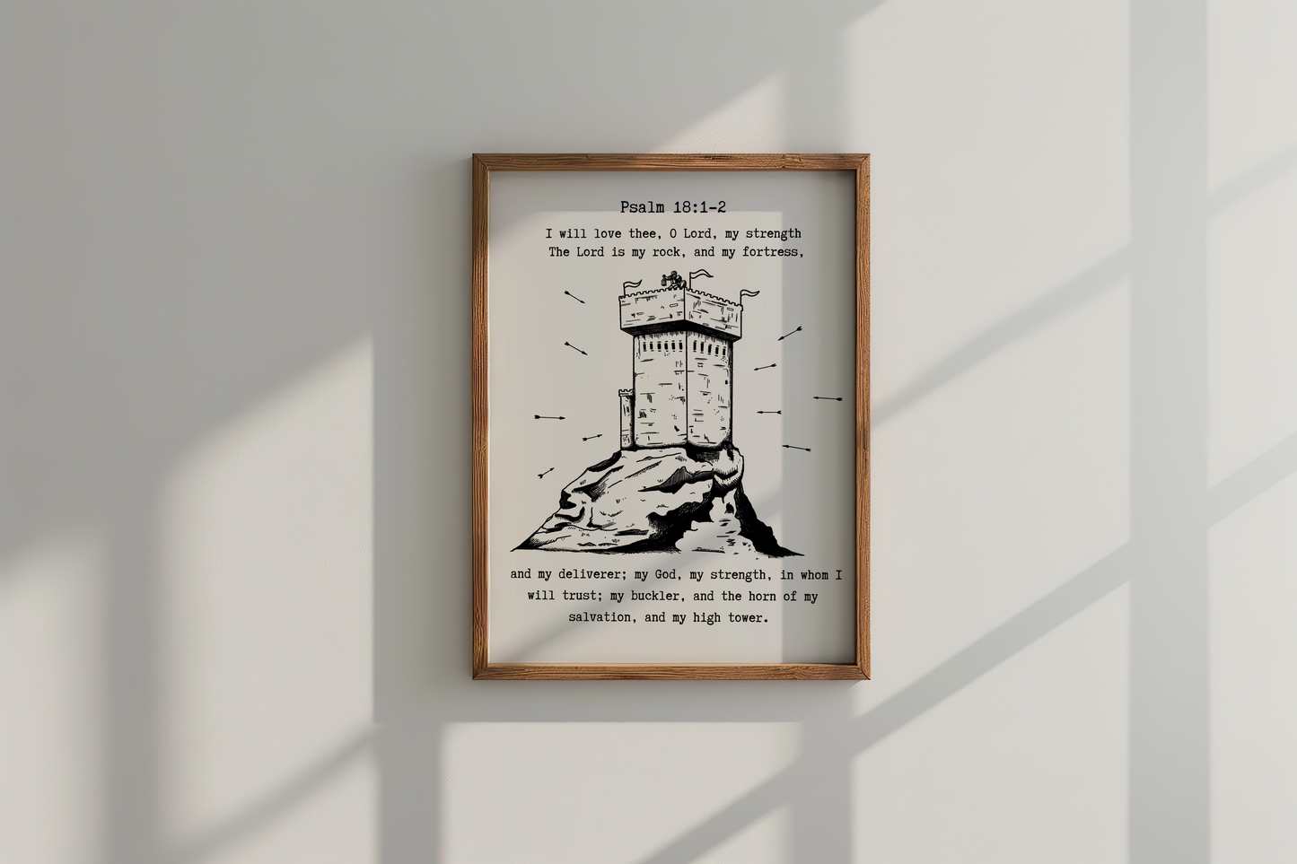 Psalm 18:1-2 Inspired Wall Art Fortress and Tower