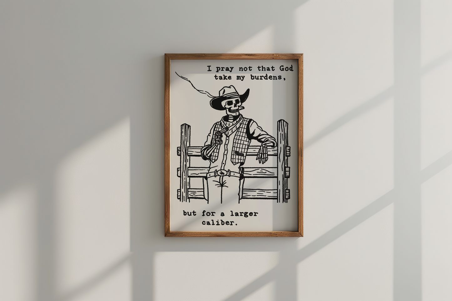 Cowboy Skeleton Prayer Print