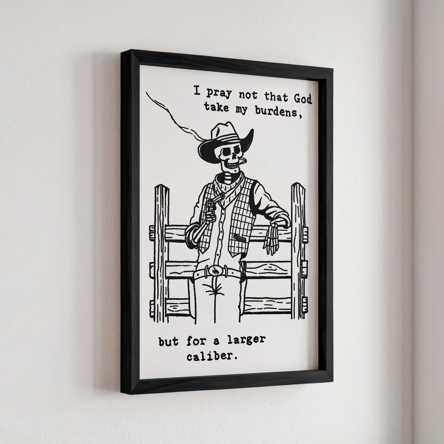 Cowboy Skeleton Prayer Print