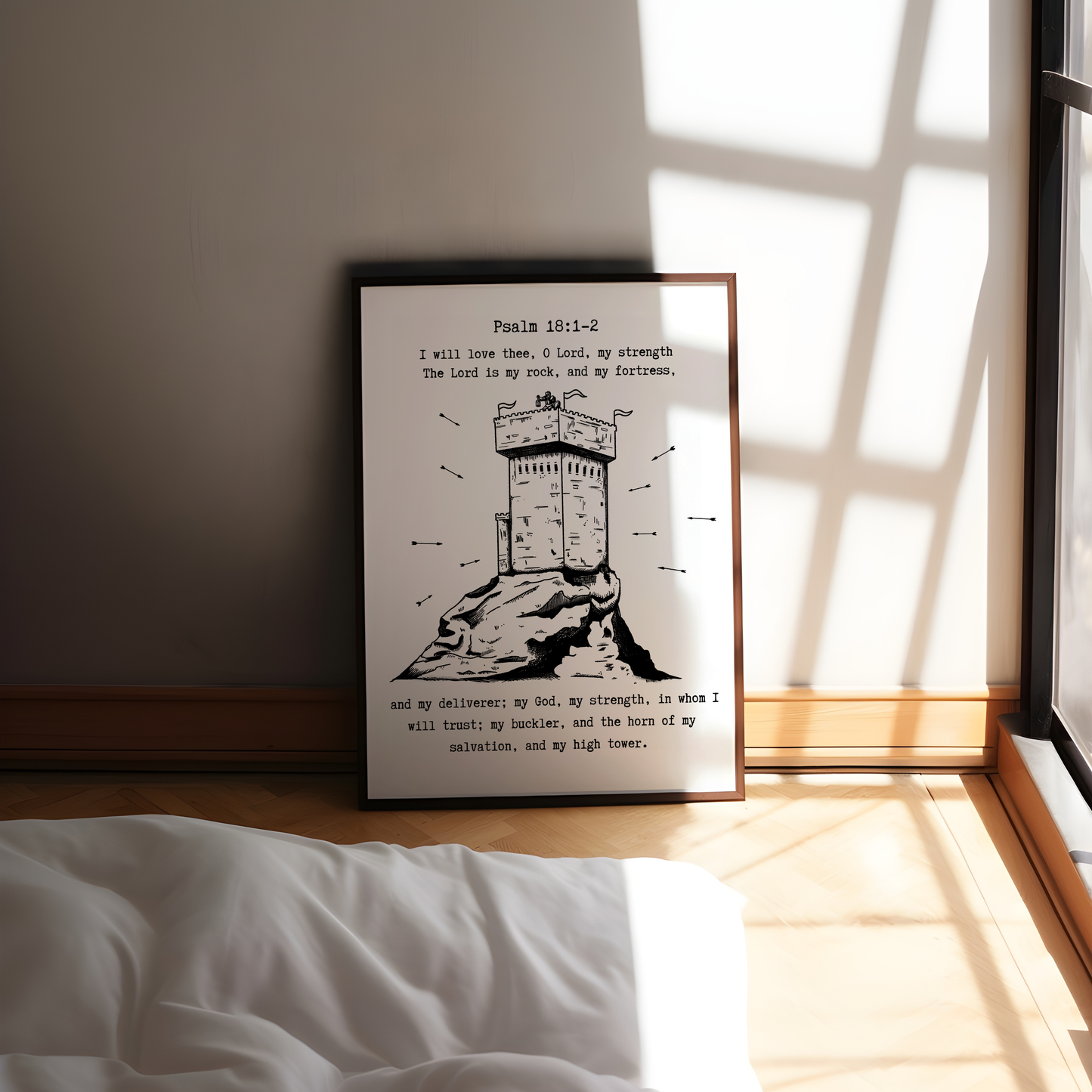 Psalm 18:1-2 Inspired Wall Art Fortress and Tower