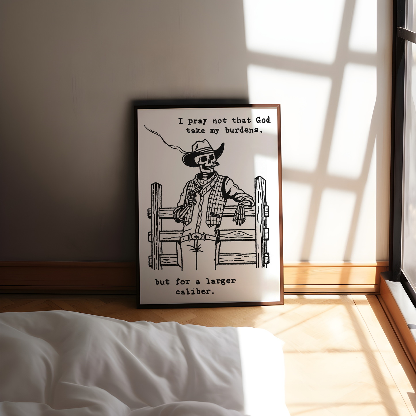 Cowboy Skeleton Prayer Print