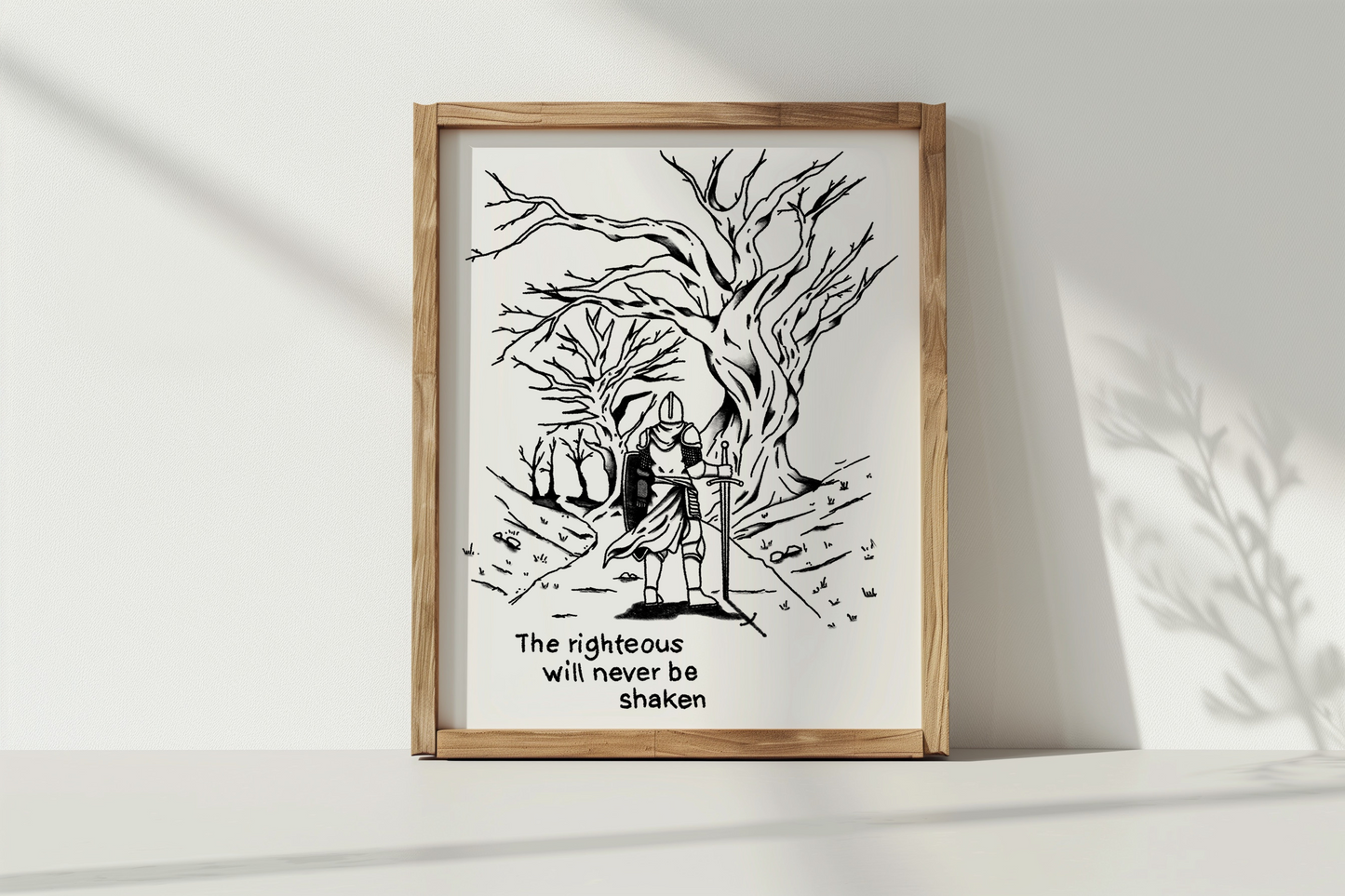 Proverbs 10:30 Wall Art Knight and Dark Forest