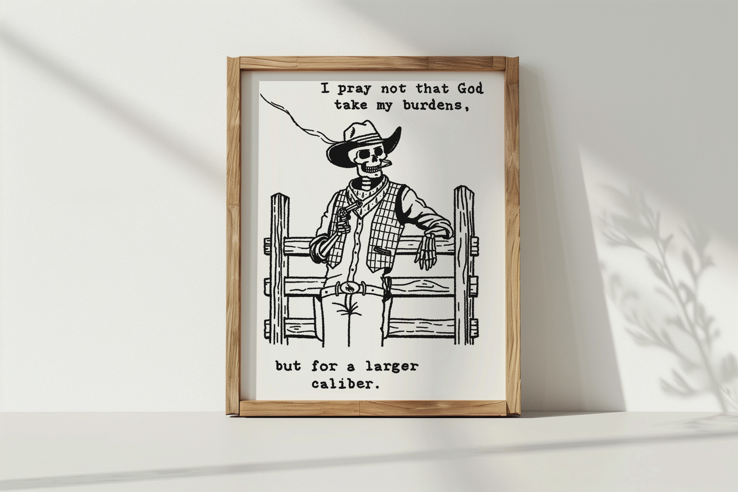 Cowboy Skeleton Prayer Print