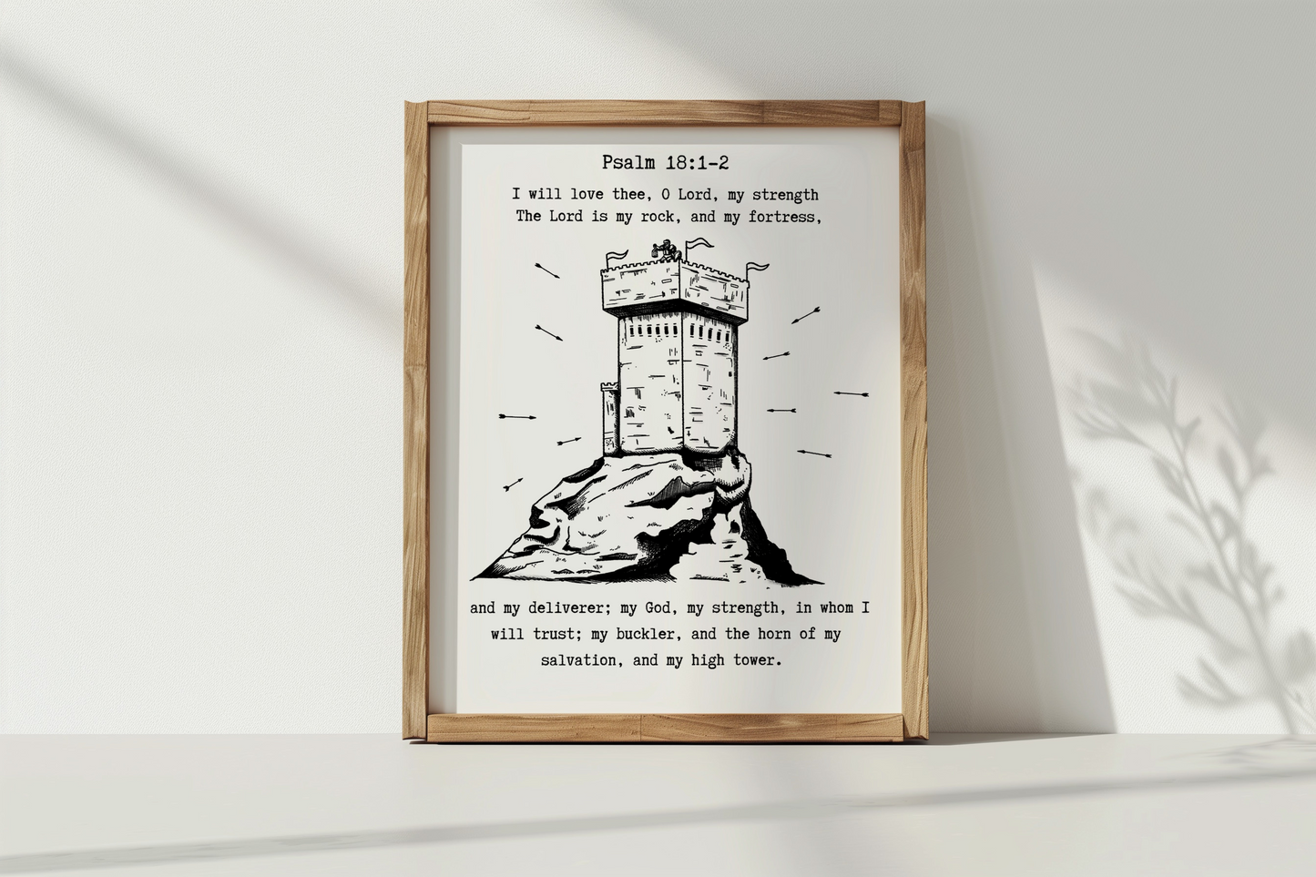 Psalm 18:1-2 Inspired Wall Art Fortress and Tower